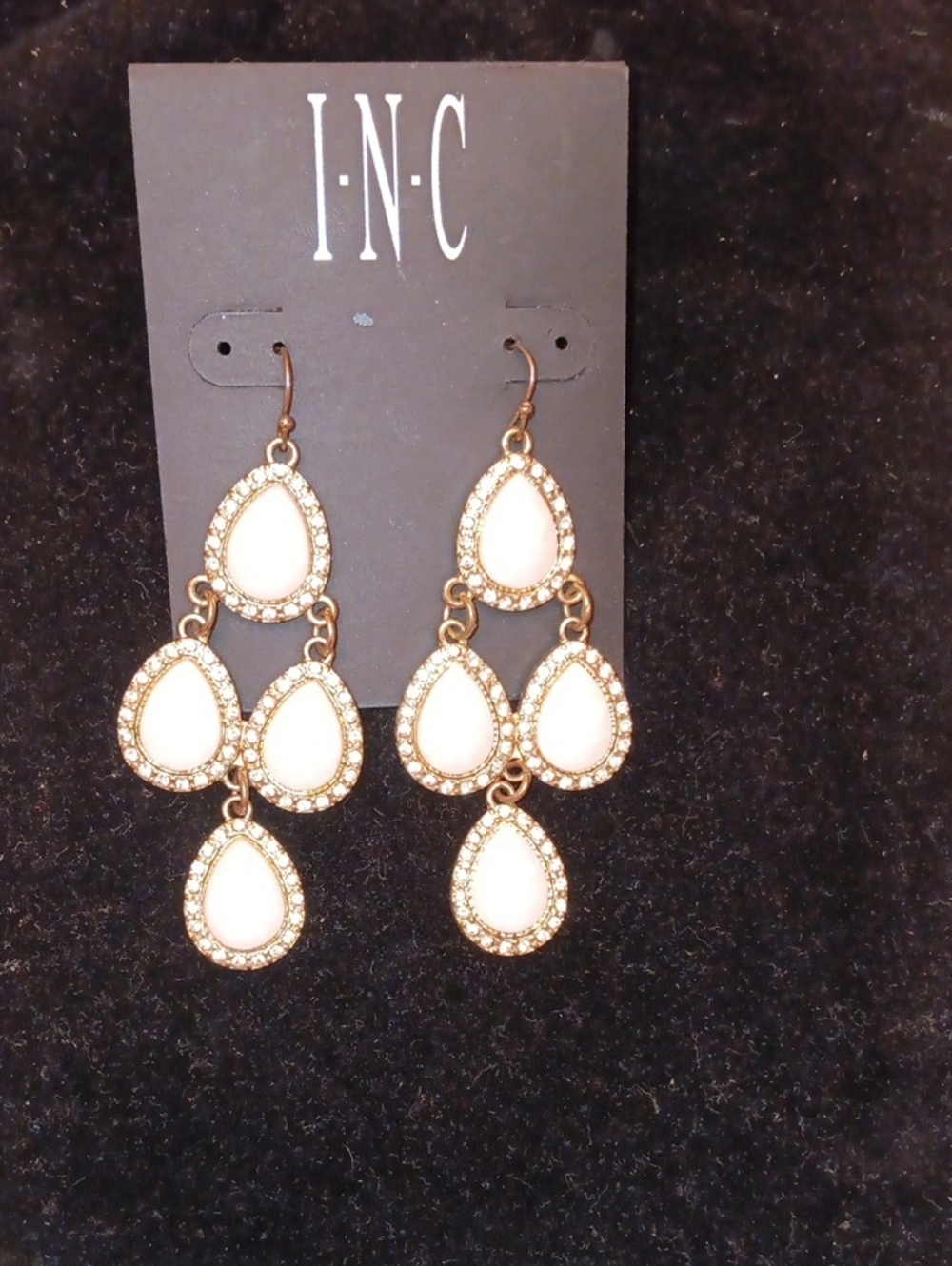 INC International Concepts Gold-Tone Earrings with White Teardrops